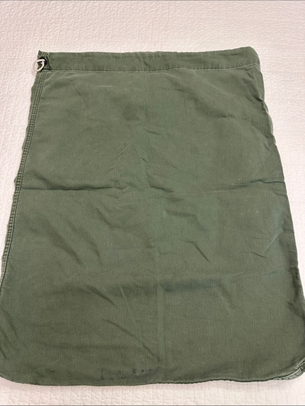 USGI Laundry Bag Olive Green Drawstring Cotton Gear Bag Natural Fiber